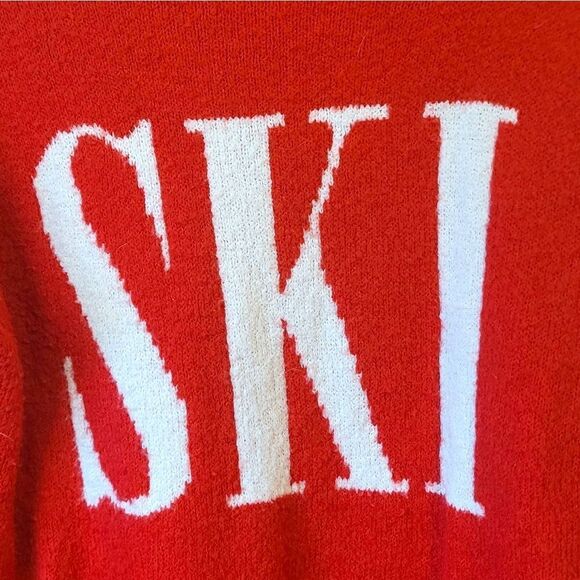 Cupcakes And Cashmere Red Ski Mock Neck Sweater Size US M - Picture 4 of 5